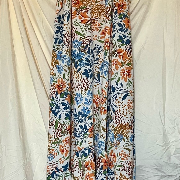 Three Bird Nest Dresses & Skirts - Three Bird Nest Floral Dress with Blue and Orange
